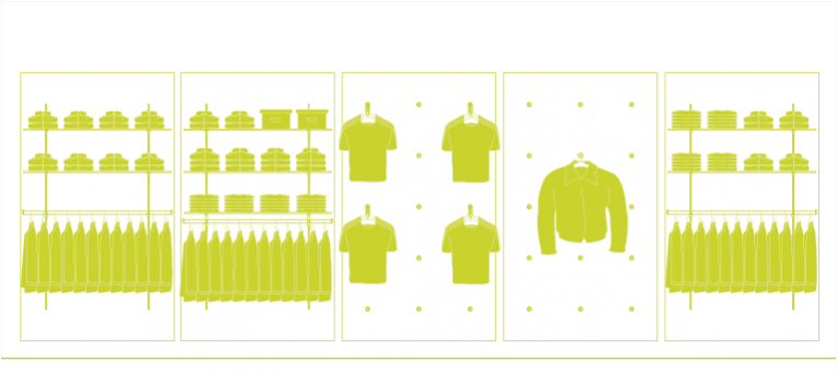 Socket - Slot Channel for Fitting out Shops (clothing, fashion)