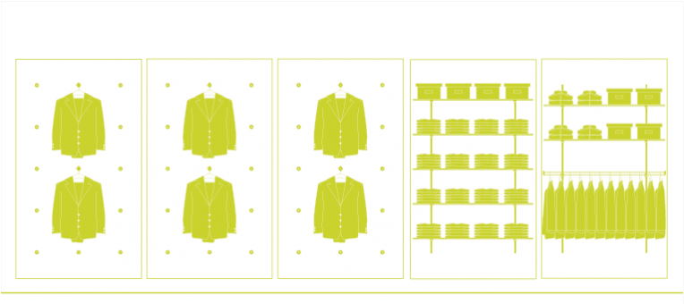 Socket - Slot Channel for Fitting out Shops (clothing, fashion)