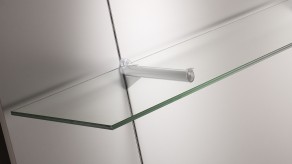 Bracket for glass shelf