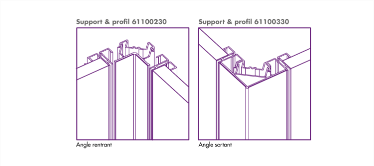 Shop Wall 2 Concept corner profiles panelling Shopfitting, fitting out