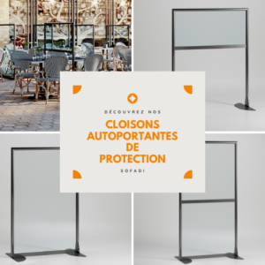 Cloison autoportante de protection sanitaire SOFADI pour les restaurants